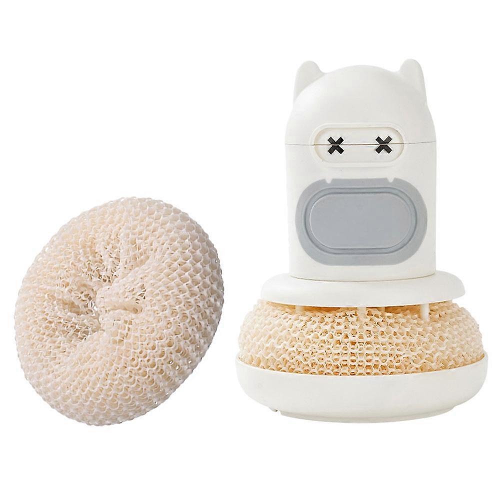 Pot Scrubber Pot Cleaning Brush for Home Use 3Sets with Handle White