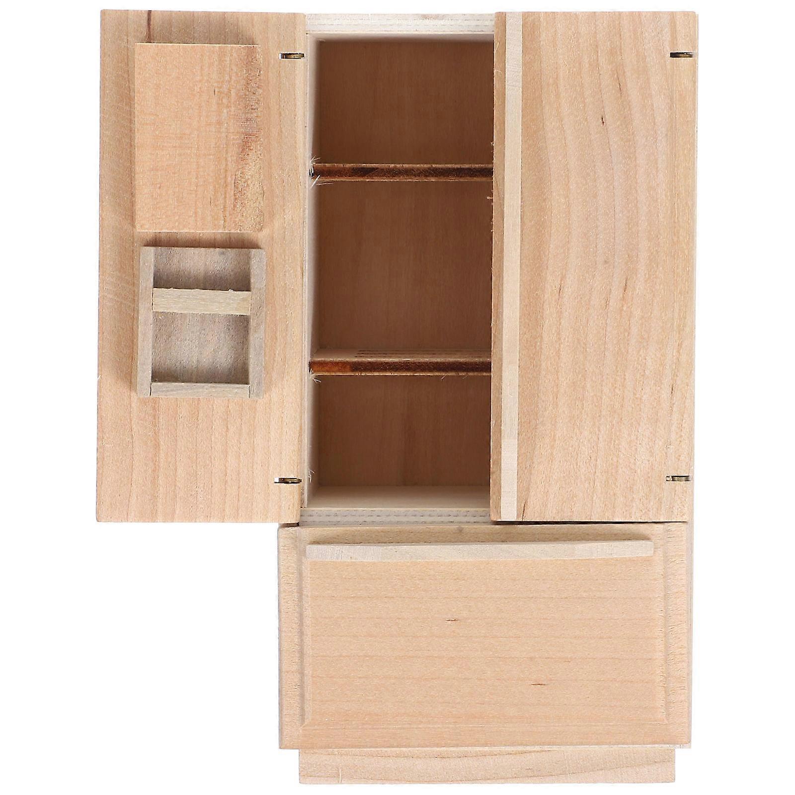 Mini Fridge Freezer 2Pcs High Simulation Decorative Toy for Hands-on Activity Miniature Houses Room Decoration