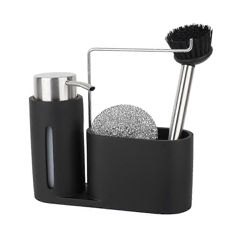 Convenient Storage Holder Kitchen Cleaning Set for Home Use 2Pcs Black