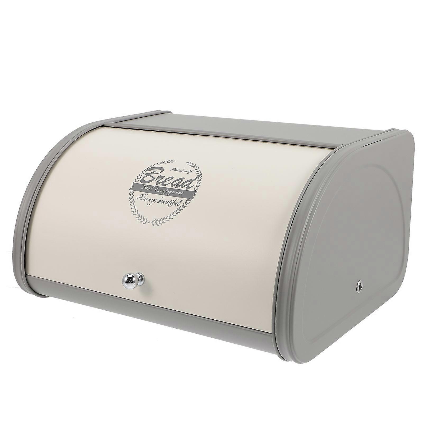 Metalowy pojemnik na chleb, malowany proszkowo, pojemnik na żywność, nowoczesny design, pojemnik na chleb, do blatu, 12,2 × 9,8 × 6,7 cala, 1 szt.