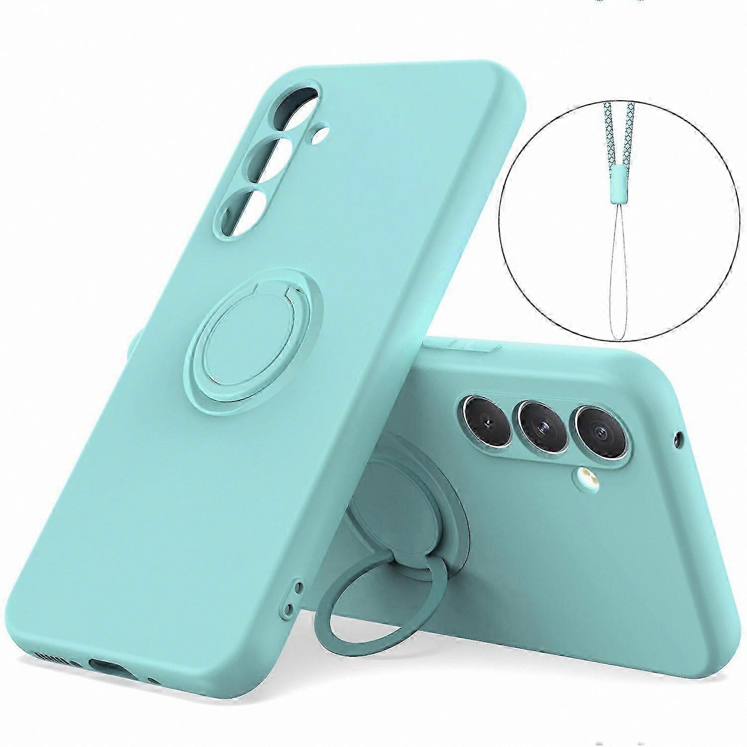 Liquid Silicone Phone Case with Hand Strap and Kickstand for Galaxy S24