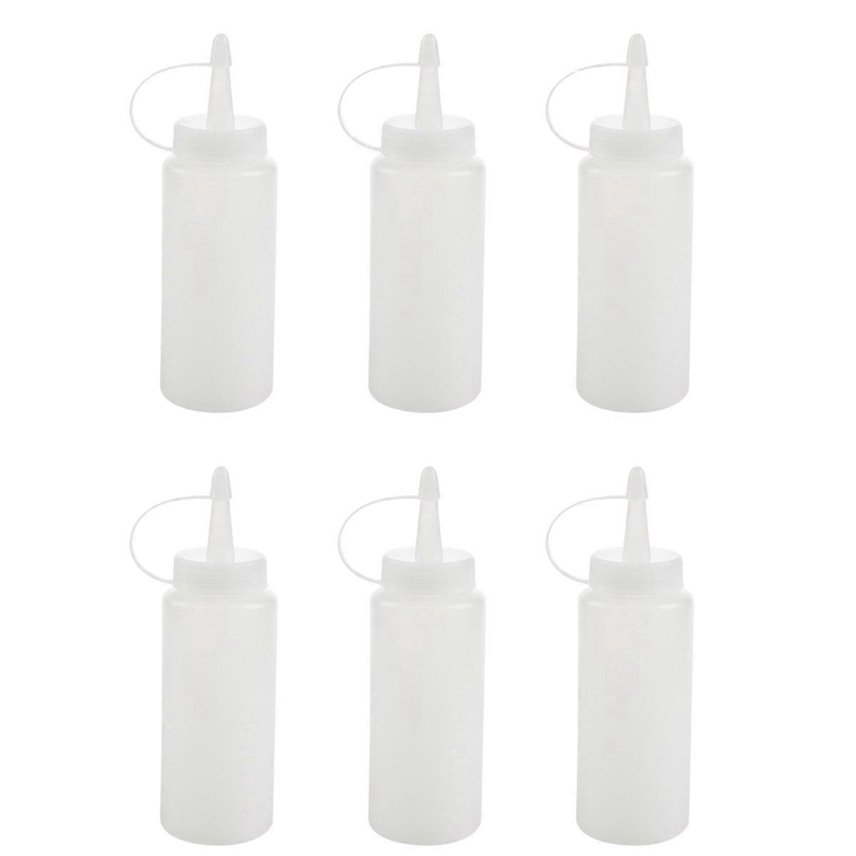 Plastic Squeeze Bottle Condiment Dispenser white 6oz