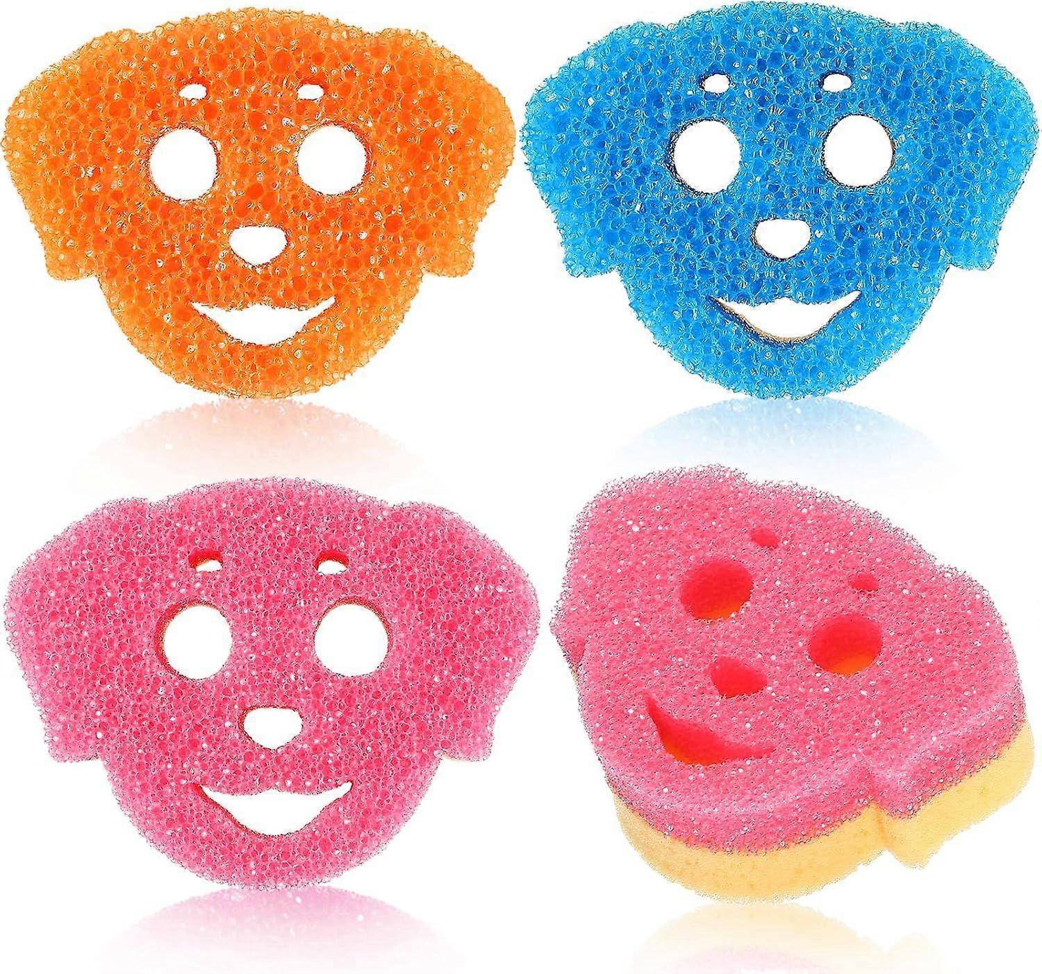 Double-sided, multifunctional, cute, temperature-sensitive, anti-scratch scouring pads.
