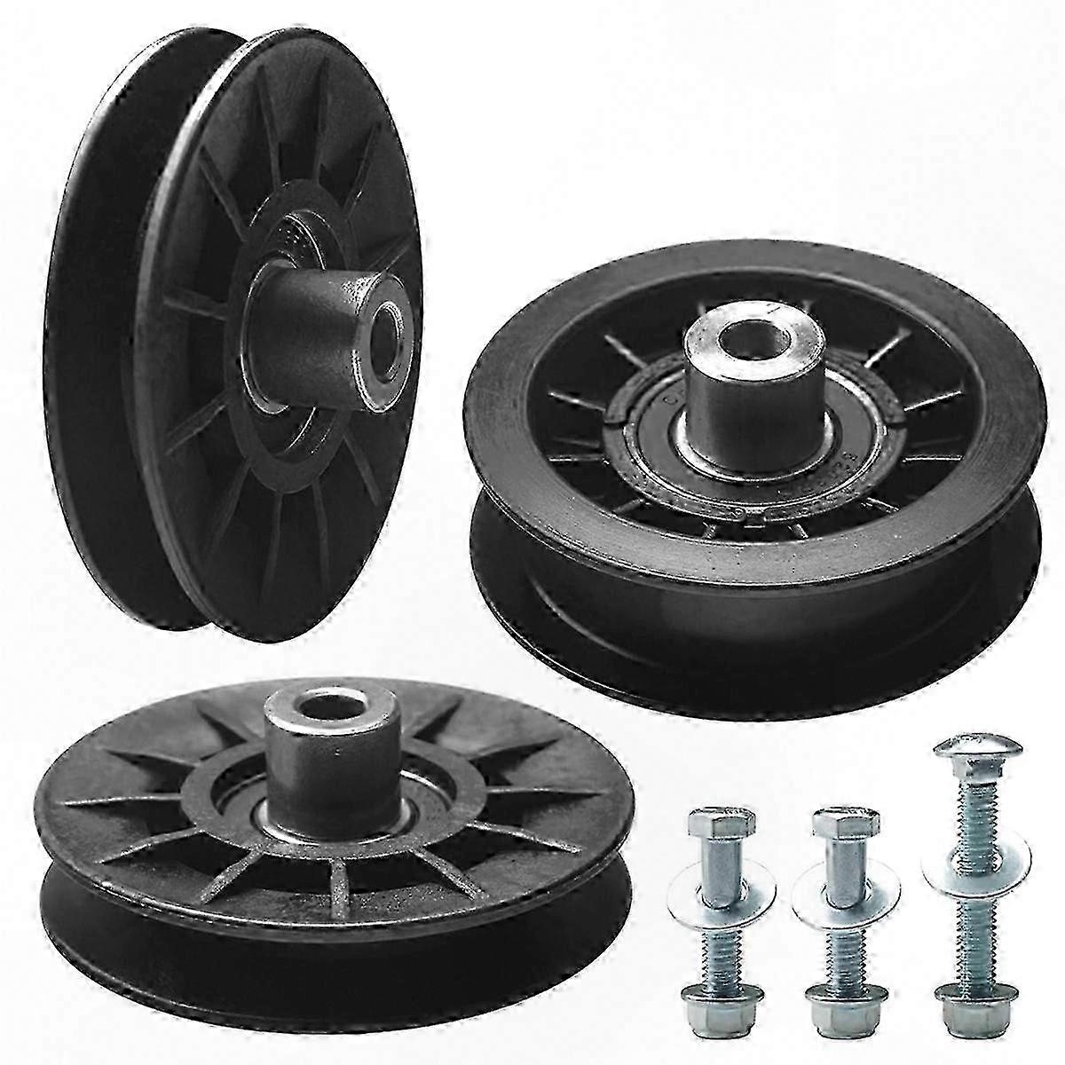 V-Groove and Flat Idler Pulley Kit for Riding Lawn Mowers, Replacement for 280-6630, Includes 532194326 and 532194327 Components
