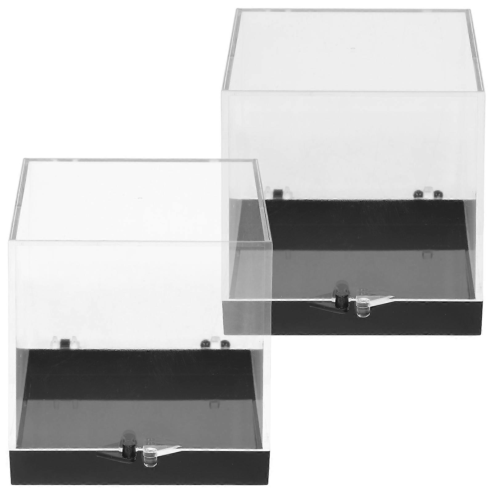 Collectibles Display Boxes Clear Square Specimen Case for Storage 8Pcs