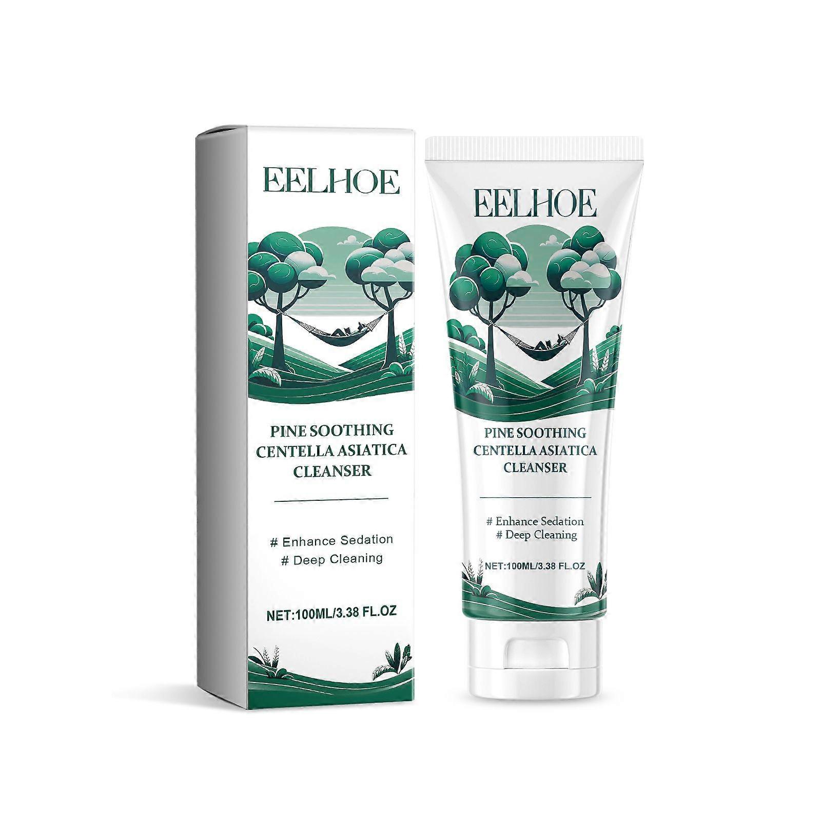 EELHOE Pine Soothing Centella Asiatica Cleanser, Deep Clear Pores Soft Moisturizing Skin Moisturizing Non-Tight Cleanser