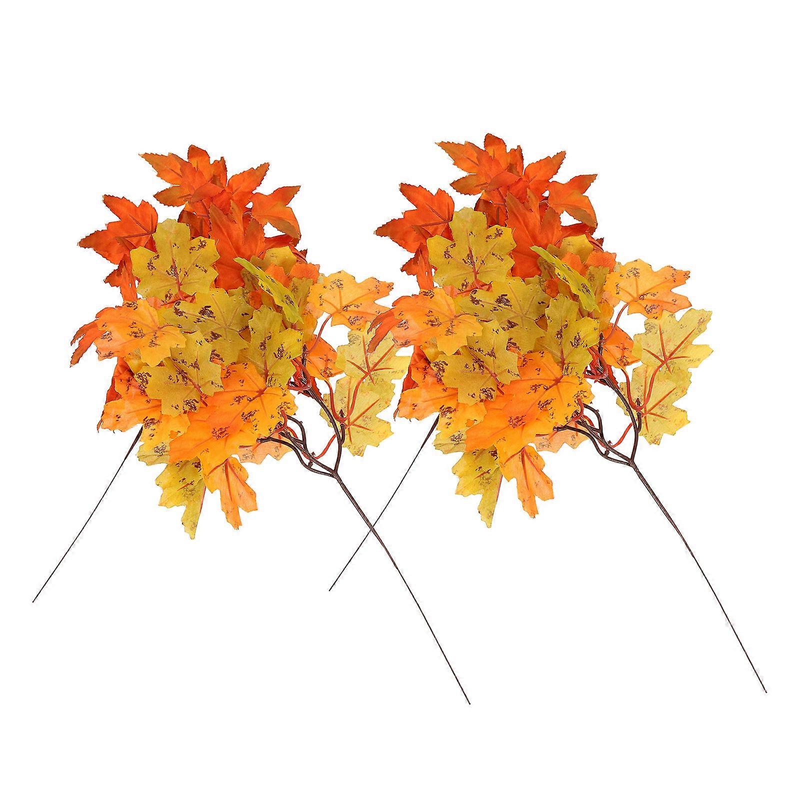Fall Leaves Artificial Maple Leaves Branches for Decor 20Pcs