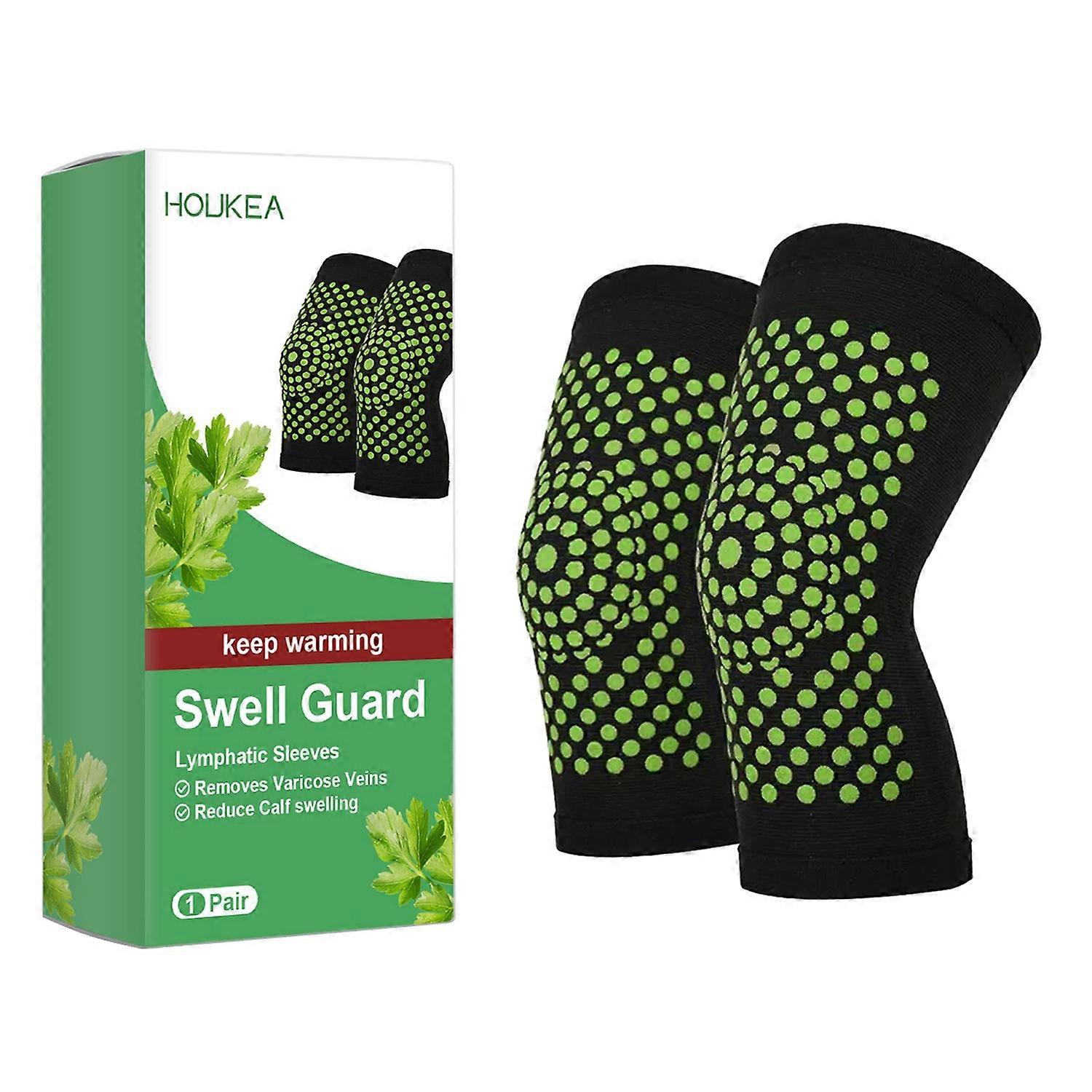 HOUKEA HKB05-A010-1-GN1 Self-Heating Lymphatic Knee Sleeves Swell Guard Knee Bandage