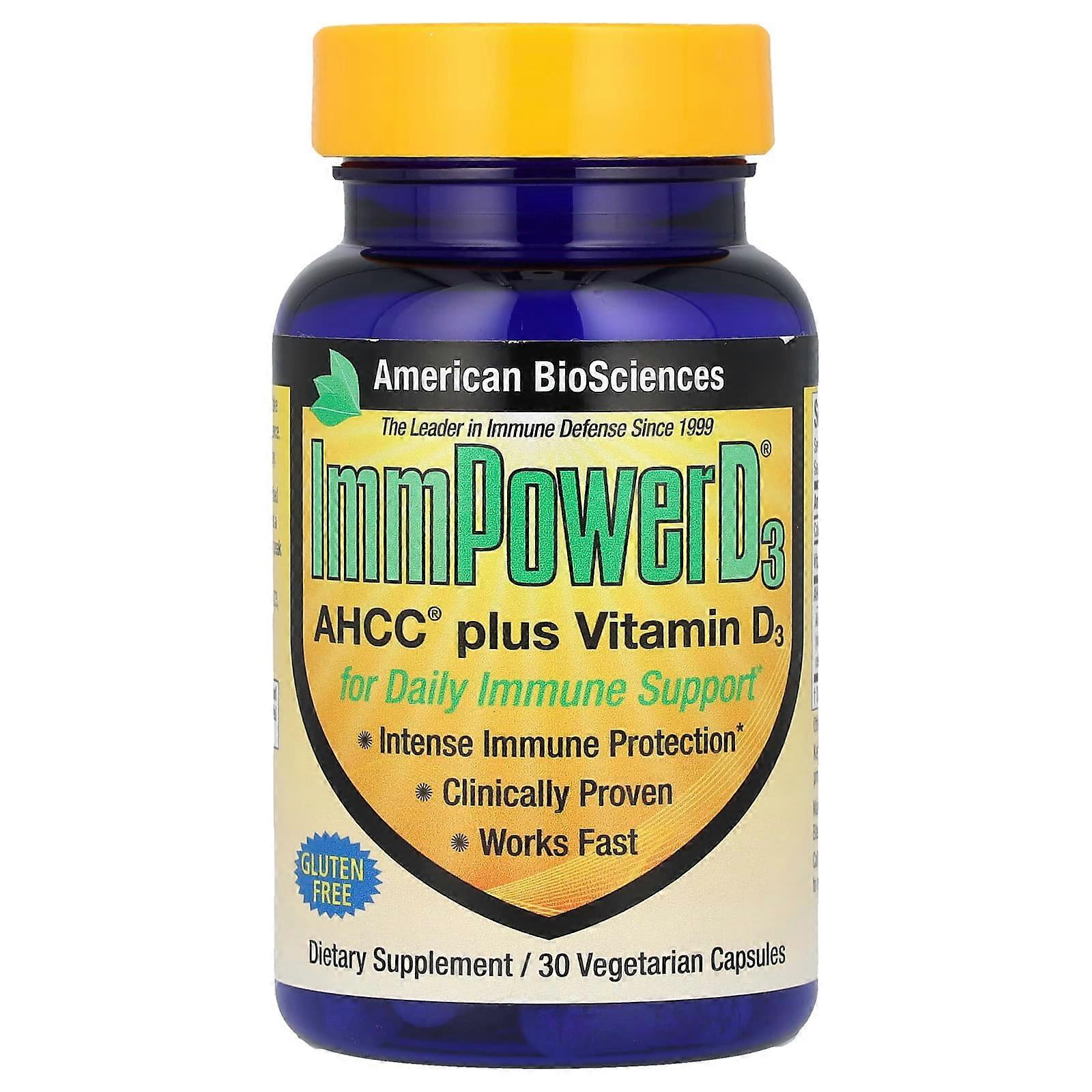 ImmPower® D3, AHCC® Plus Vitamin D3, 30 Vegetarian Capsules