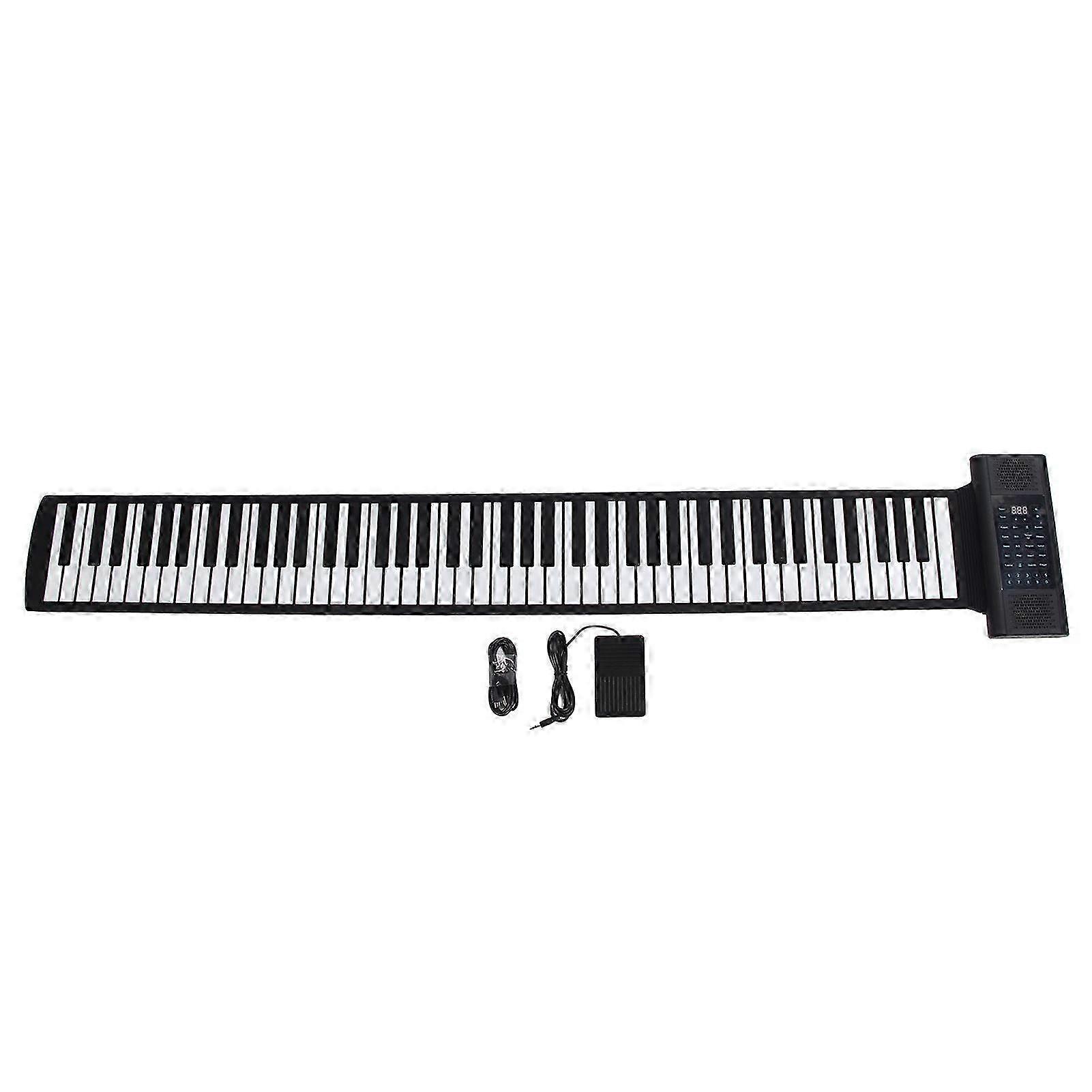 Foldable Piano Keyboard Rechargeable LED Display 128 Tones 128 Rhythms MIDI Output Support 14 Demo Songs 88 Keys Electronic Hand Roll Piano