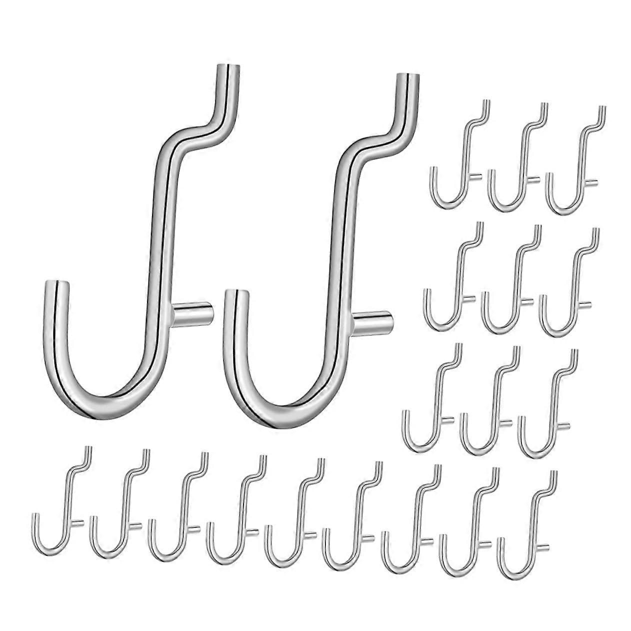 Pegboard Hooks 40Piece Metal Utility Hooks For Garage, Workshop, Office Cup Holder For Organizing Jewelry, Keys, Tools