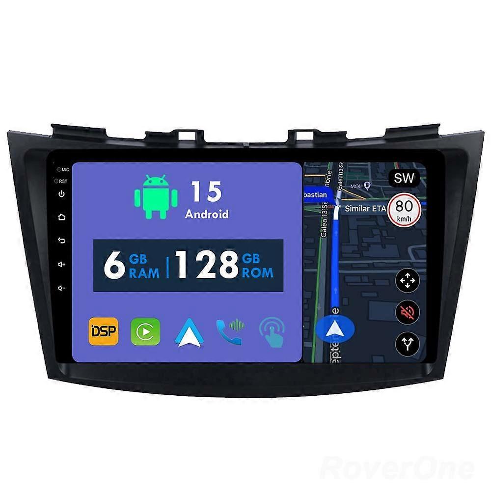 Car Radio 6G+128G CarPlay GPS Navigation Head Unit for Suzuki Swift 4 2011 - 2017 Android Auto Bluetooth Stereo Touch Screen