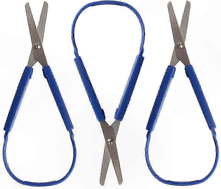 Spring-Loaded Scissors 3-Pack, Adaptive Grip for Teens and Adults, Ambidextrous Design with Easy-Open Loop Handle