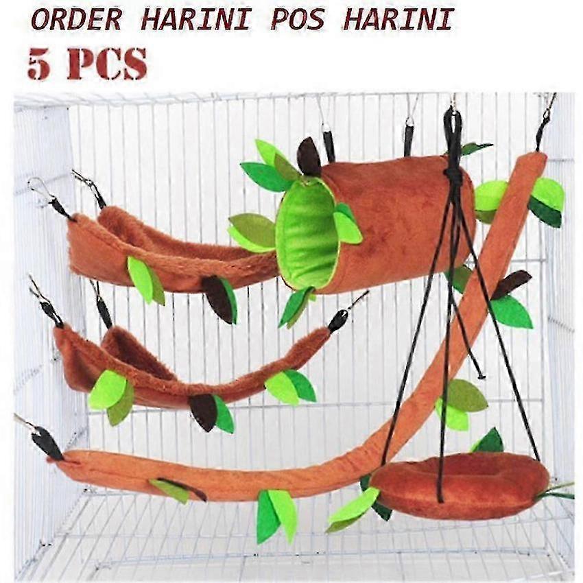 Sugar Glider Cage Accessories Set with Leaf Wood Design for Hamsters ... - Design Inspiration For Hamster Cage Accessories