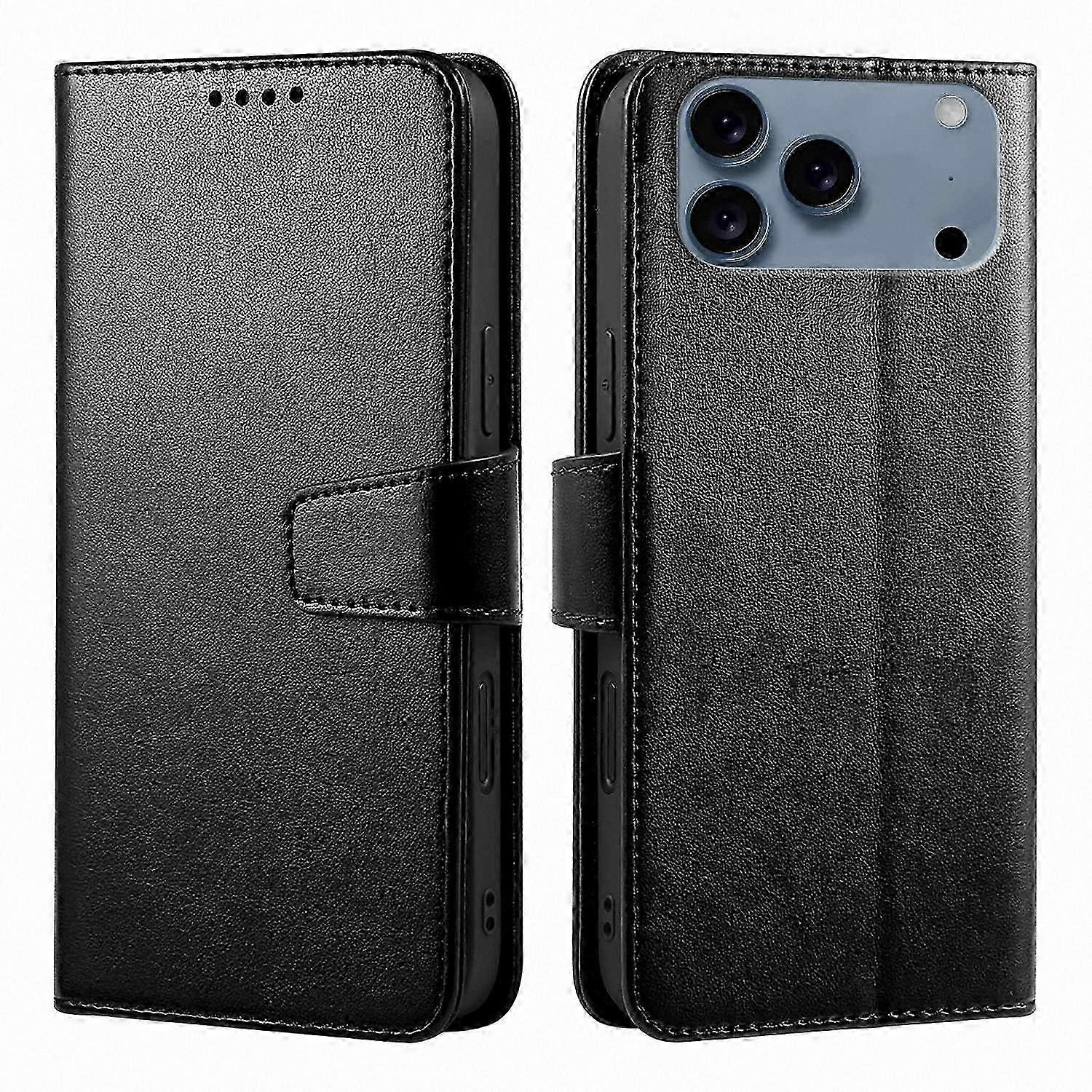 Leather Phone Case with Stand Function and Card Holder for 17 Pro Model