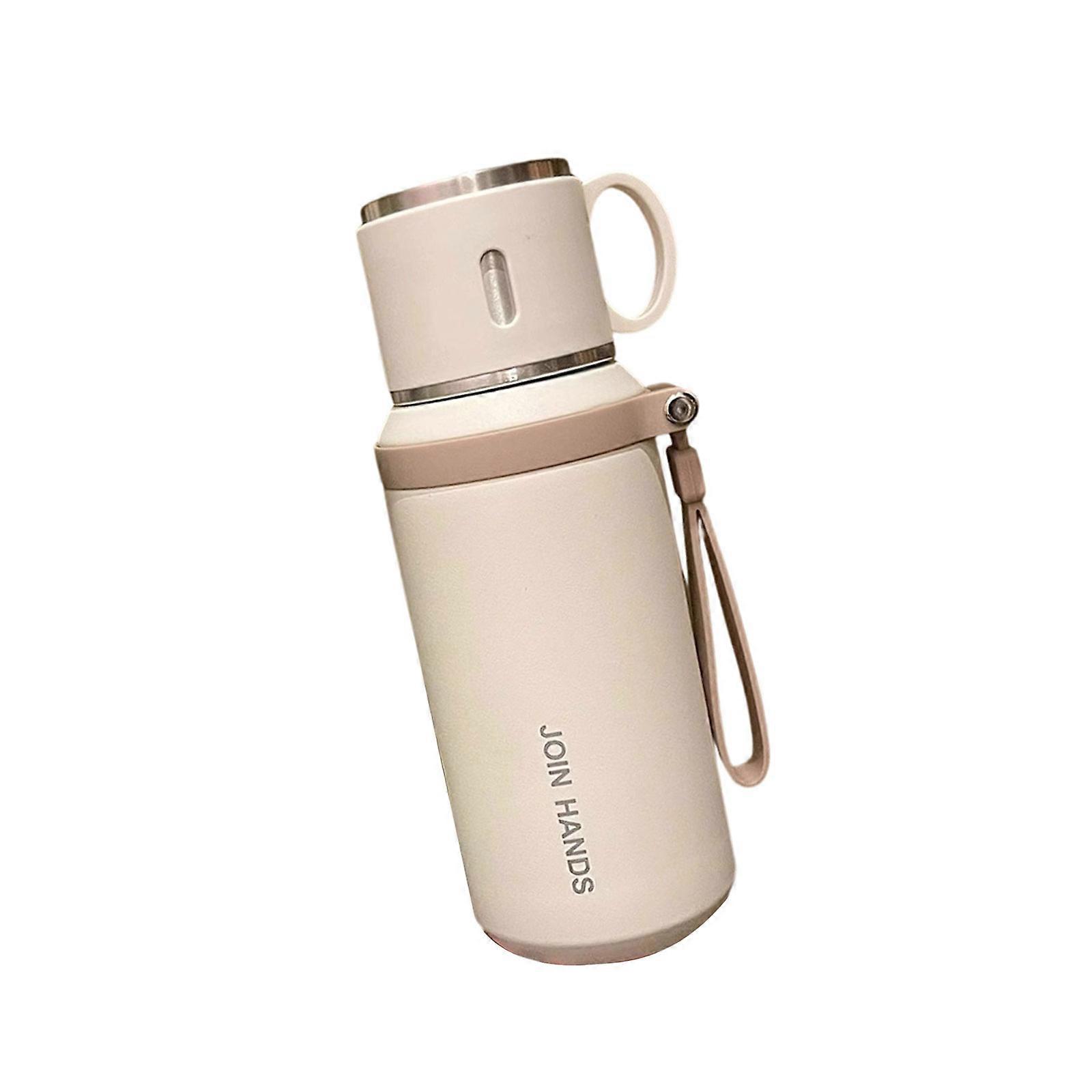 500ml Nonrust Steel Vacuum Flasks Multiple Color Option Nonslip Base Easy Cleaning Front For Classroom Office Gym Use  White