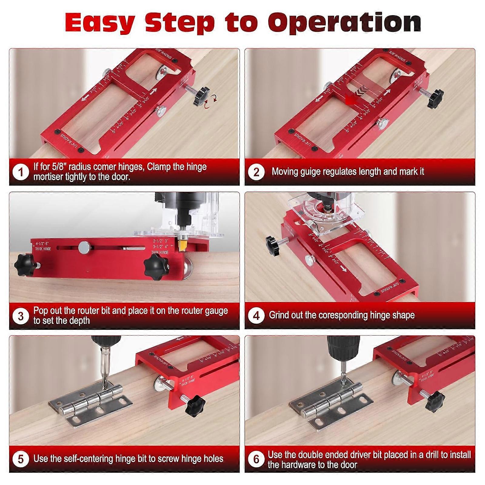 Strong Aluminum Hinge Alignment Jig For Woodworking Projects Ensures Fast Accurate Lock Hole Drilling On Door Upgrades Multicolor