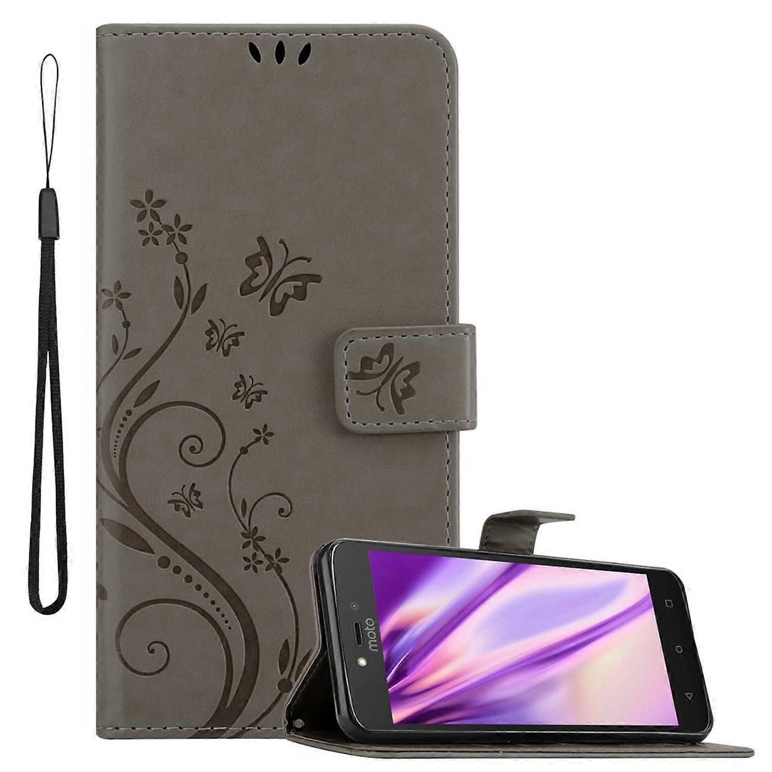 Motorola MOTO C PLUS Protective Case - with Floral Pattern and Card Slot