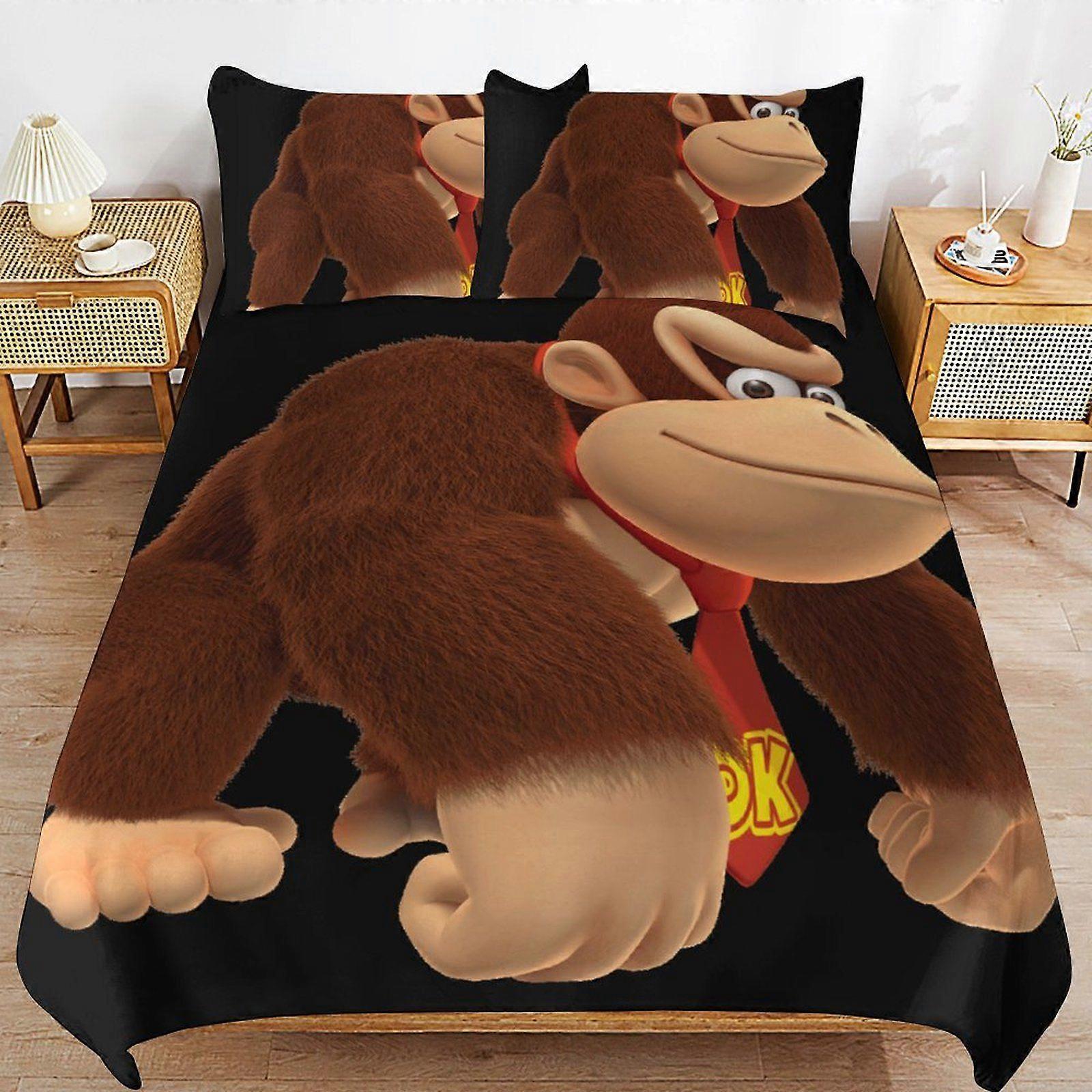 t330 DONKEY KONG Classic Feel Thread Line Comfort Touch Secure Zip Practical Layer Duvet Cover Sets Habit u330