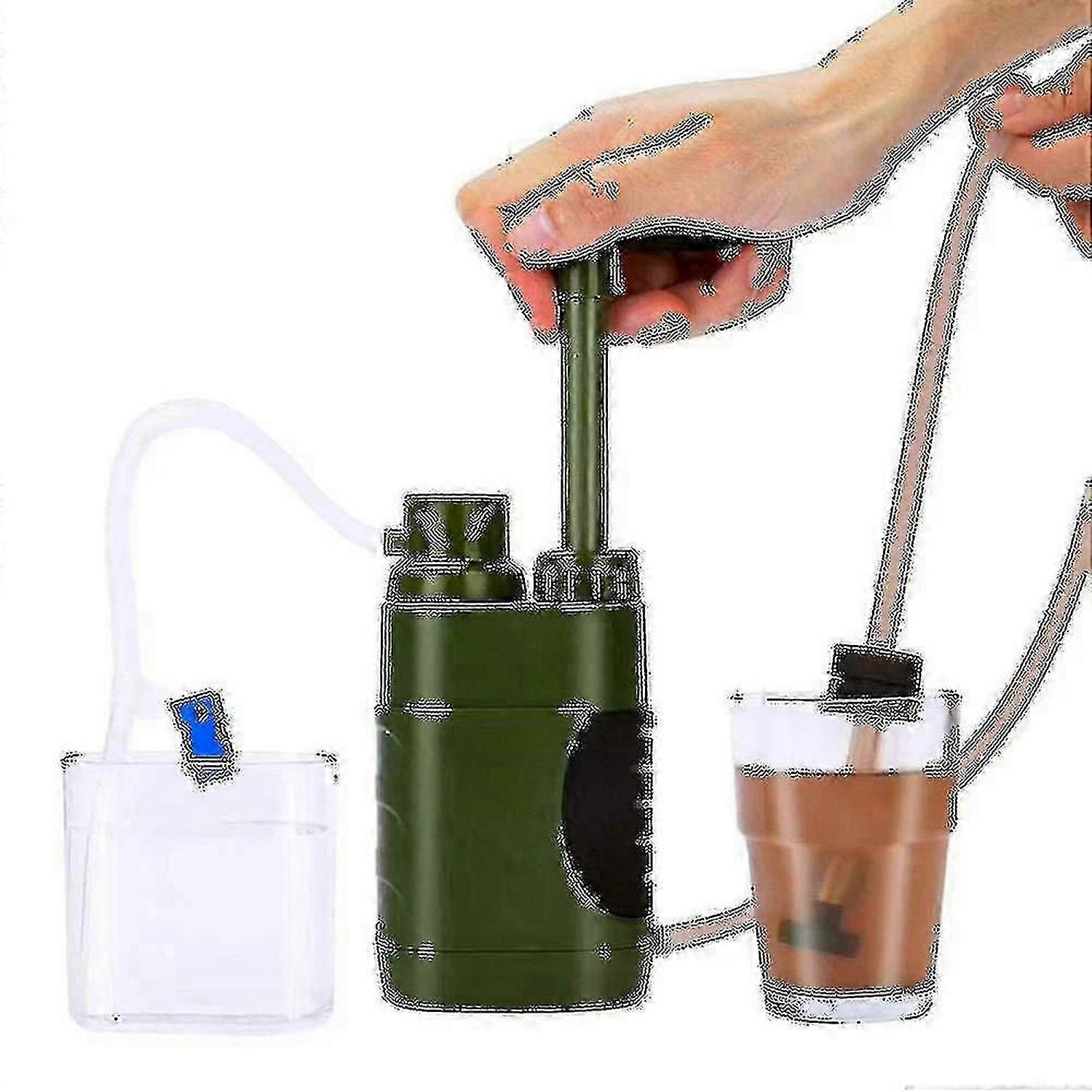 5000l Utomhus Vattenfilter Vattenfiltreringssystem Camping Vandring Nödutrustning Med CompassAA