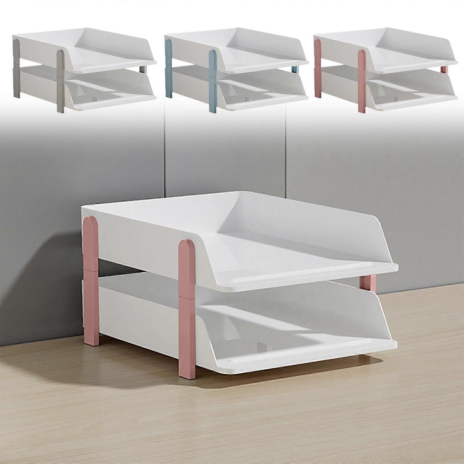 Jacenvly Fall Home Desktop File Storage Rack with Second Layer for Data Sorting, Compatible with Home Offices, Classrooms & Kitchen Decor