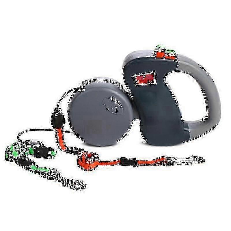 مقود المزدوج القابل للسحب مقود الأليفة مزدوج الرأس قابل للقفل قابل للتمديد 360 خالي من التشابك لكلبين Wa -Yx