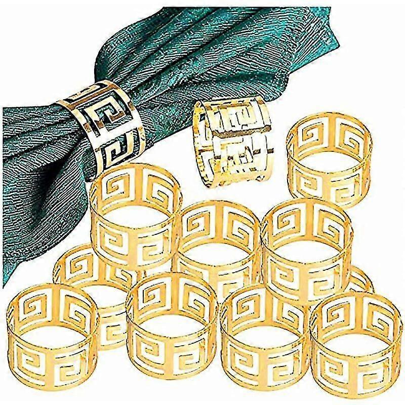 Napkin Rings And Holders, 12 Pcs Metal Napkin Ring Napkin Loop Holder For Table Decoration (12 Pcs-gold)