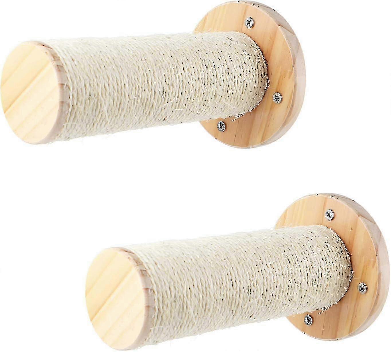 2 Pieces Wall-mounted Cat Stairs, Sisal Wall Scratching Post Post Verticality Course Tree For Cat Claws And Climb Higher-QJWL SZRH