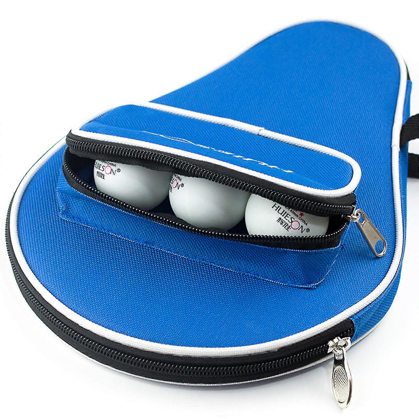 2023 New Upgraded Professional Table Tennis Racket Case With Oxford Cover And Ball Holder - Blue