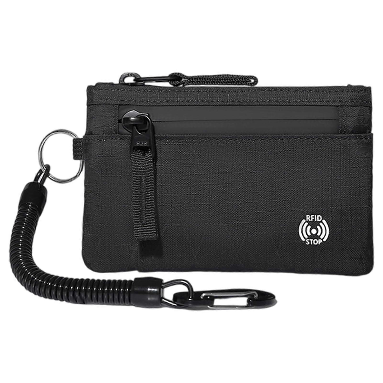 Zipper Card Holder Wallet with RFID Blocking Compact Design for Men and Women Travel