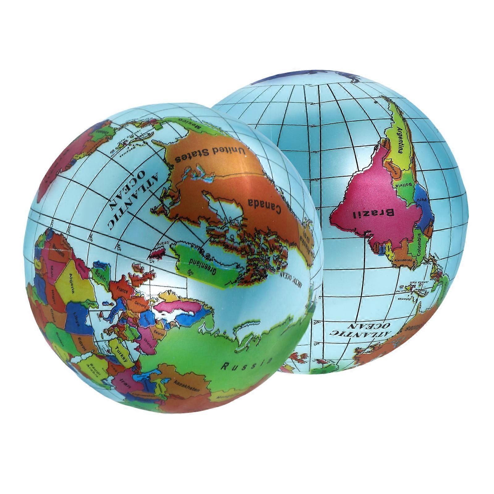 Inflatable Globe World Map Globe Ball for Kids Educational Game 2Pcs
