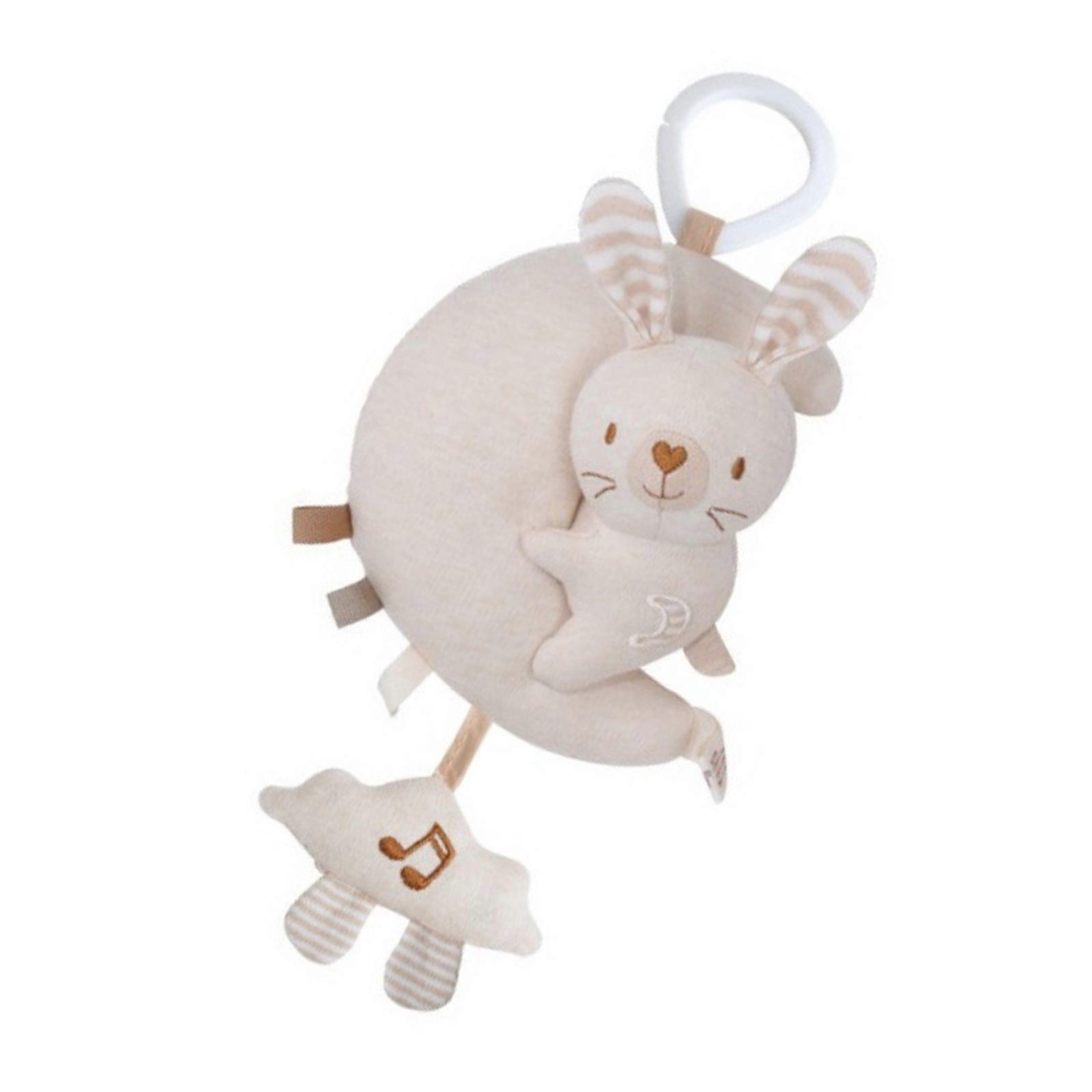 Soothing Music Plush Car Hanger For Infant Car Seat Cartoon Rattle Crib Toy Easy Attachment for Auditory Development Multicolor