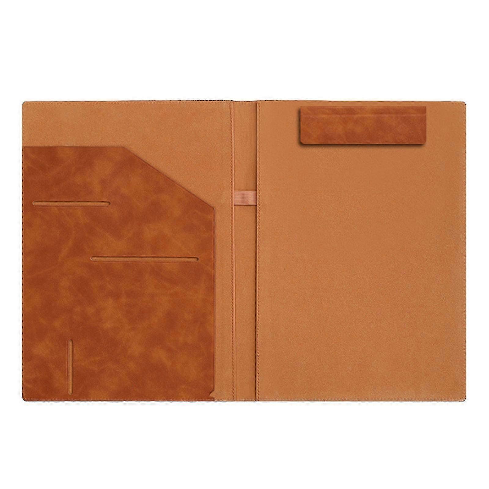 A 4 Conference Folder Clipboard Folder Business Folder Writing Case with Magnetic Closure Writing Folder for Documents brown z