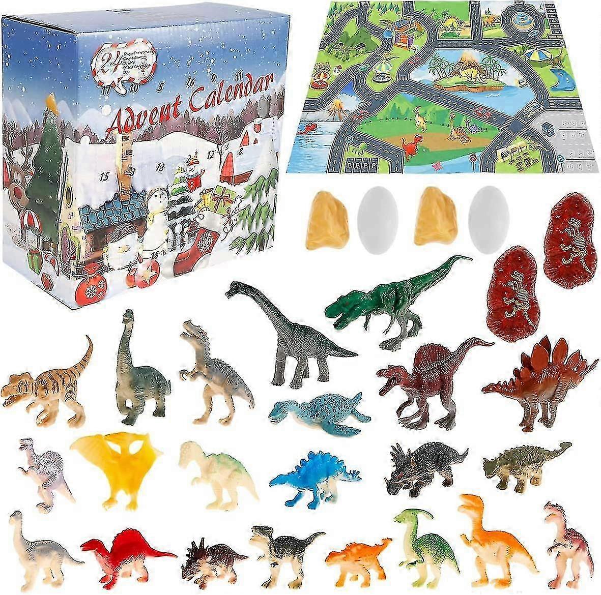 Realistic Dinosaur Statue Advent Calendar for 24 Day Christmas Countdown
