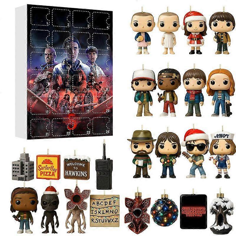 Stranger Things 5 2025 Advent Calendar Acrylic Ornaments Christmas Countdown Box