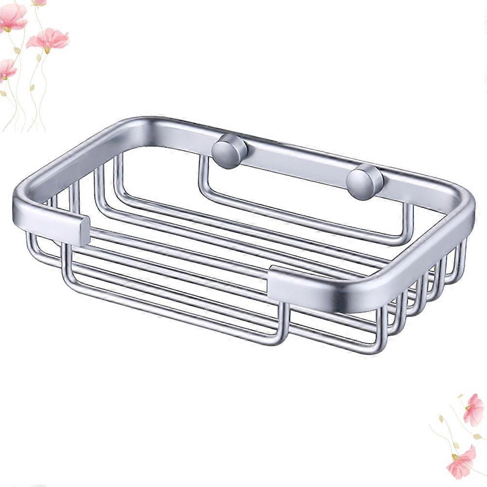 Aluminium Soap Dish Practical Soap Holder Cosmetics Storage Basket Soap Container Silver