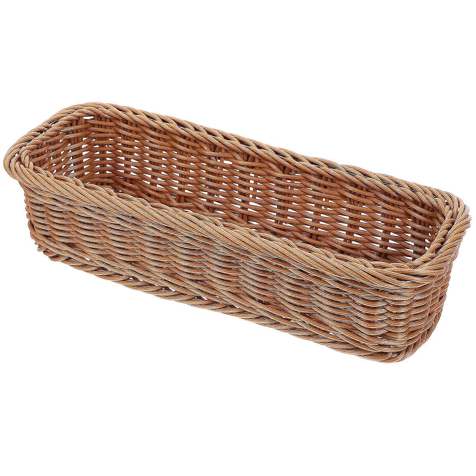 Plastic Rattan Woven Basket Tableware Storage Box Chopsticks Storage Basket