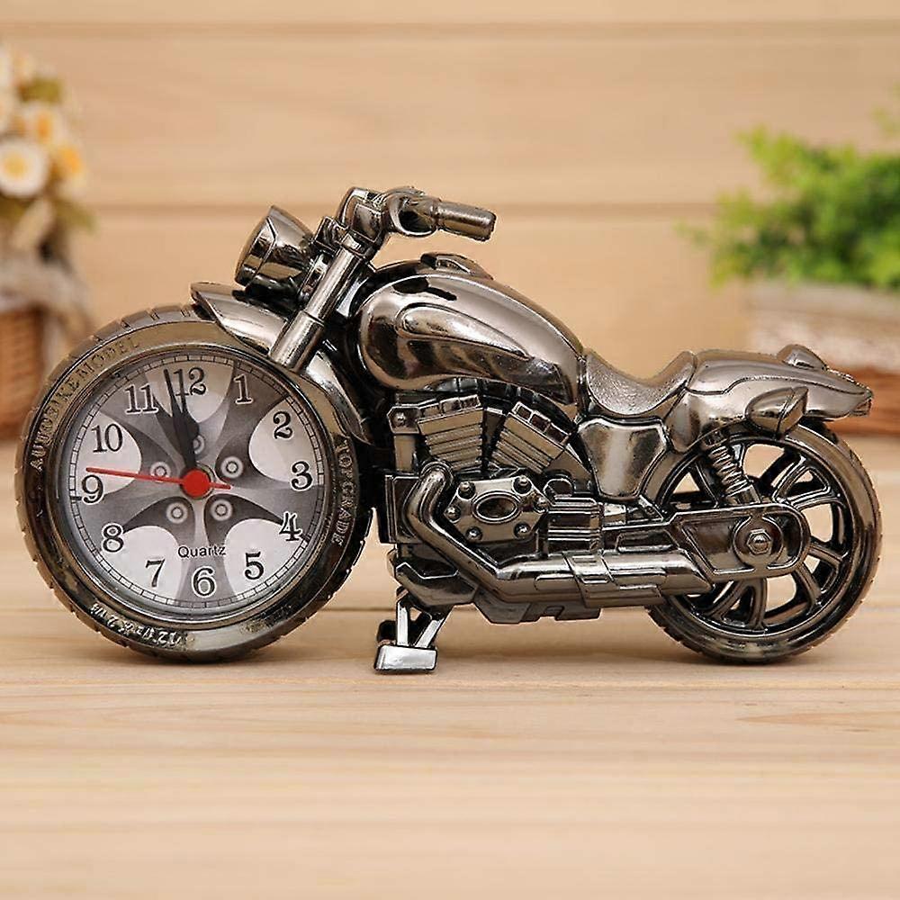 Mantel Clock Motorcycle Design Decorative Table Clock for Home Bedroom 23x13x6cm