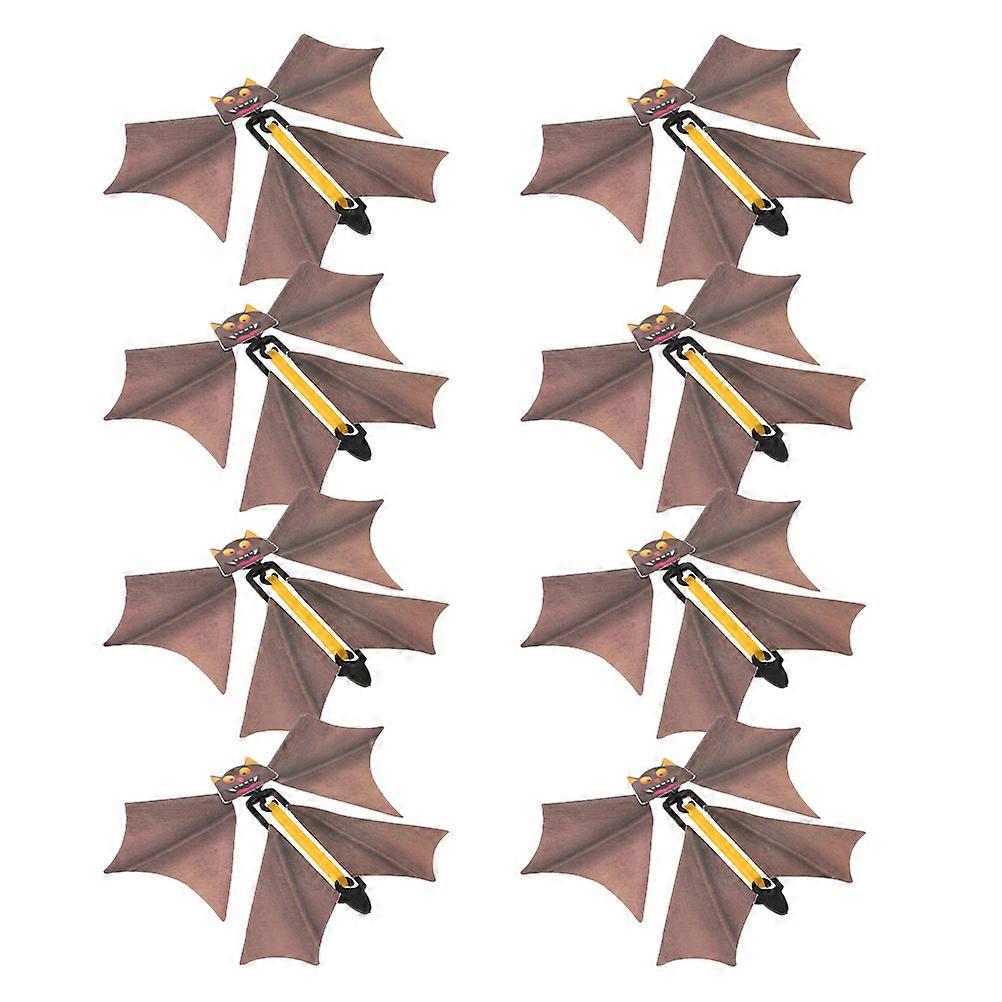 Flying Bat Halloween Toy for Trick 8Pcs Wind Up Plastic
