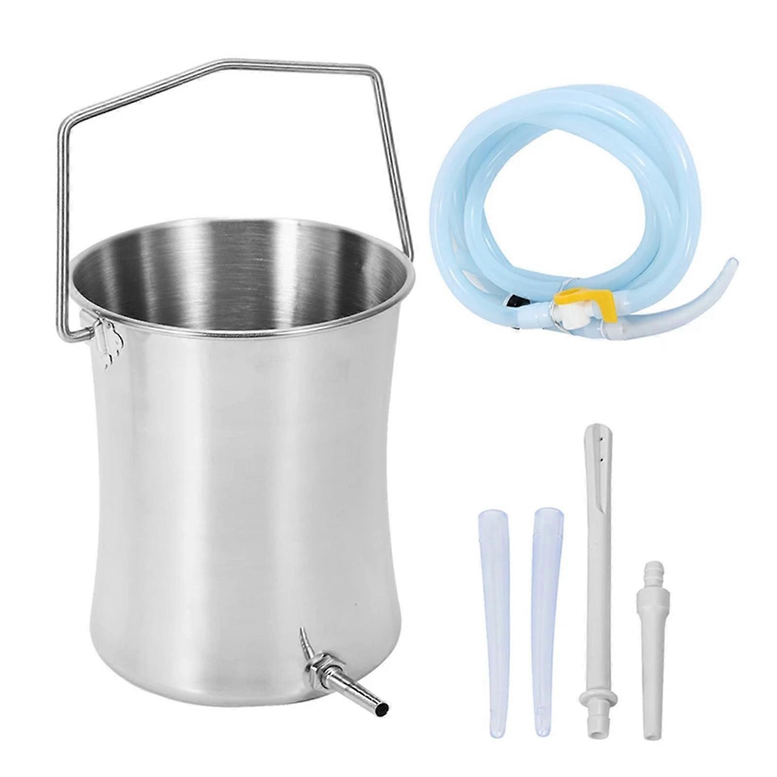 Reusable Enema Bucket Stainless Steel Colon Detoxification System for Constipations Relief and Digestive Wellness Support Multicolor