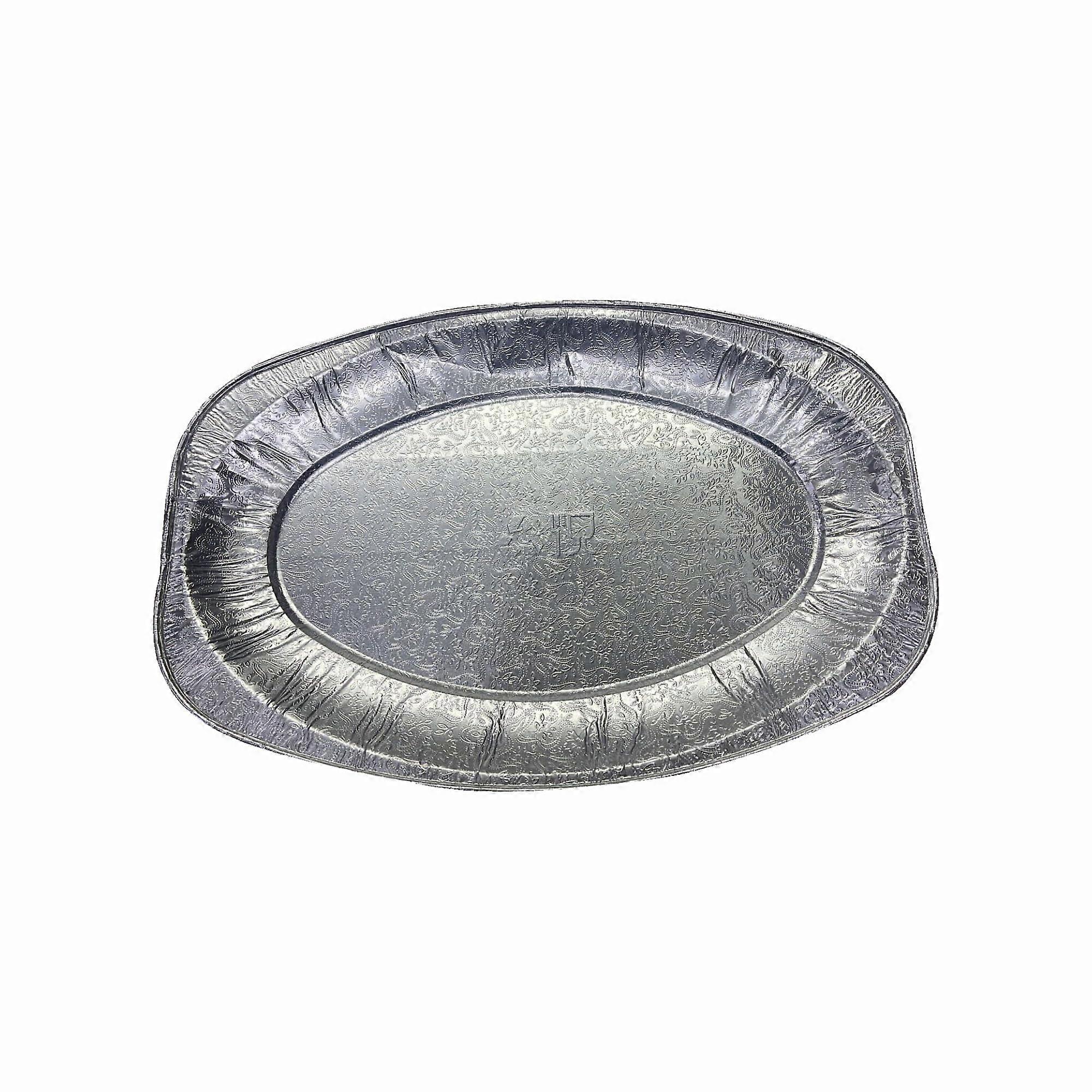 50Pcs Large Aluminium Foil Serving Platters 17' Reusable Party Buffet Trays for Appetizers