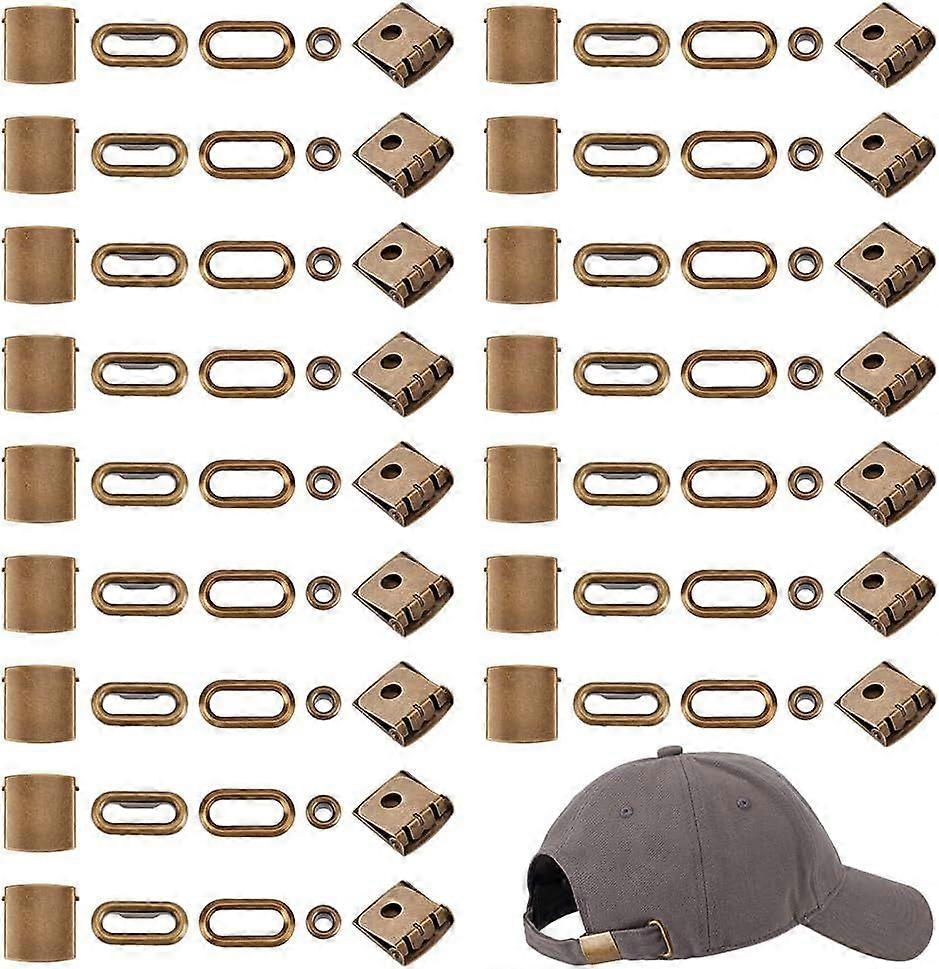 40 Sets Hat Cap Buckle with Eyelets Iron Cap Buckle Replacement Adjustable Buckles Baseball Cap Clasp