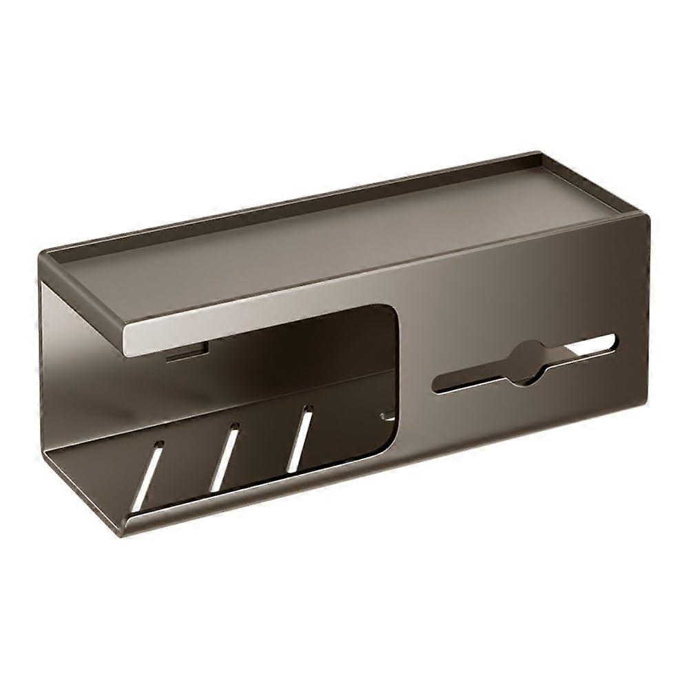 Wall Mounted Paper Towel Holder with Shelf, No Drill Dual Function Bathroom Toilet Paper Storage