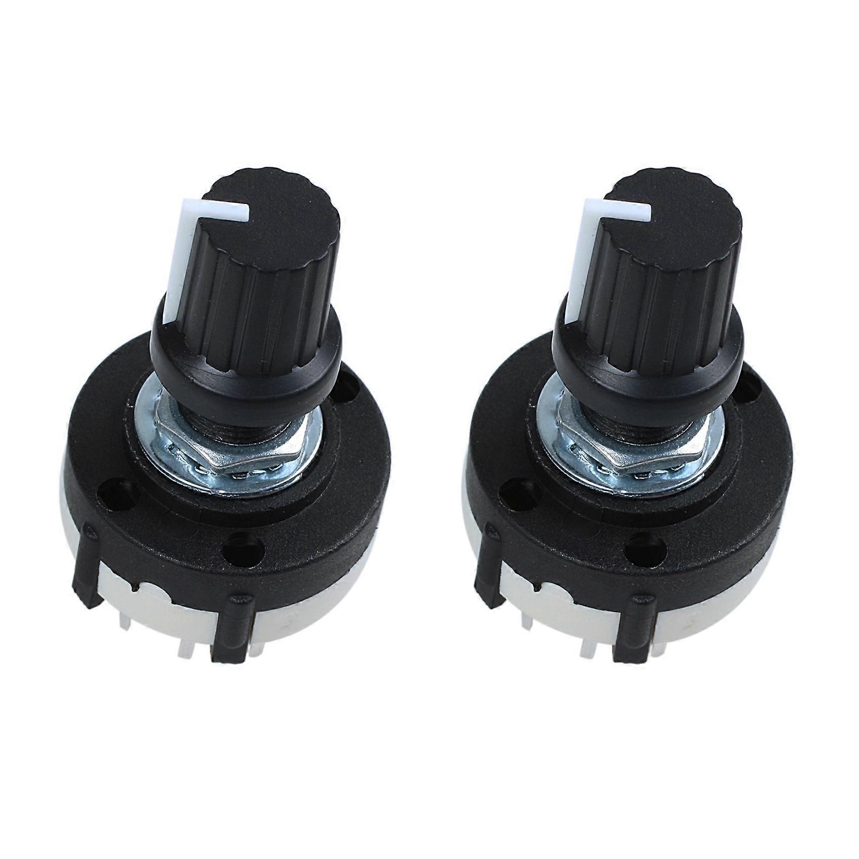 2X 3P4T 3 Pole 4 Position Single Wafer Band Selector Rotary Switch with Knob