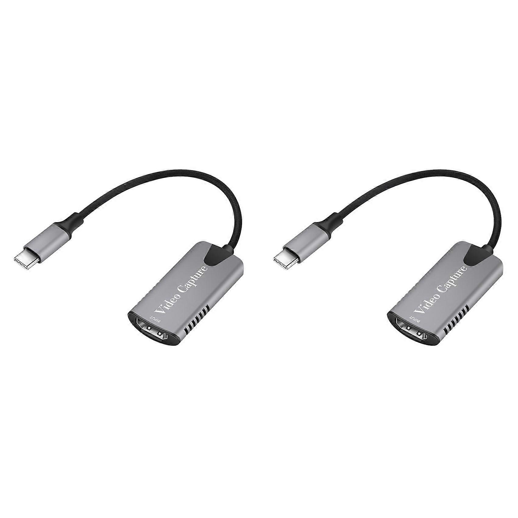 2X 4K1080P 60Hz Video Capture Card HDMI-Compatible to Type C Video Capture Card for Game Camera Recording Live