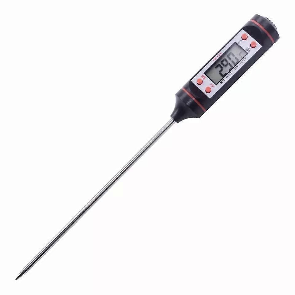Digital Food Thermometer with Stainless Steel Probe, Instant Read LED Display for Kitchen and BBQ