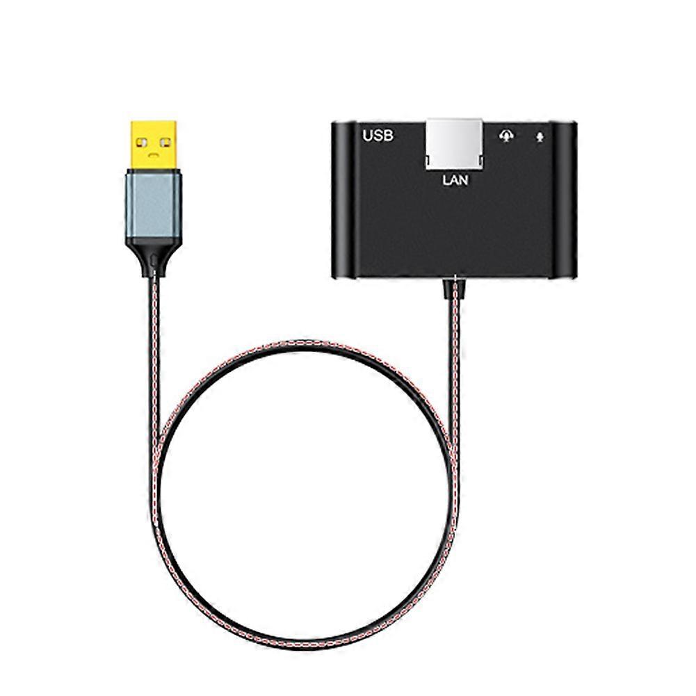 USB 4-in-1 Multi-Function Expander USB Ethernet Adapter USB Network Card to USB RJ45 Lan USB to 3.5" Audio/Sound Card