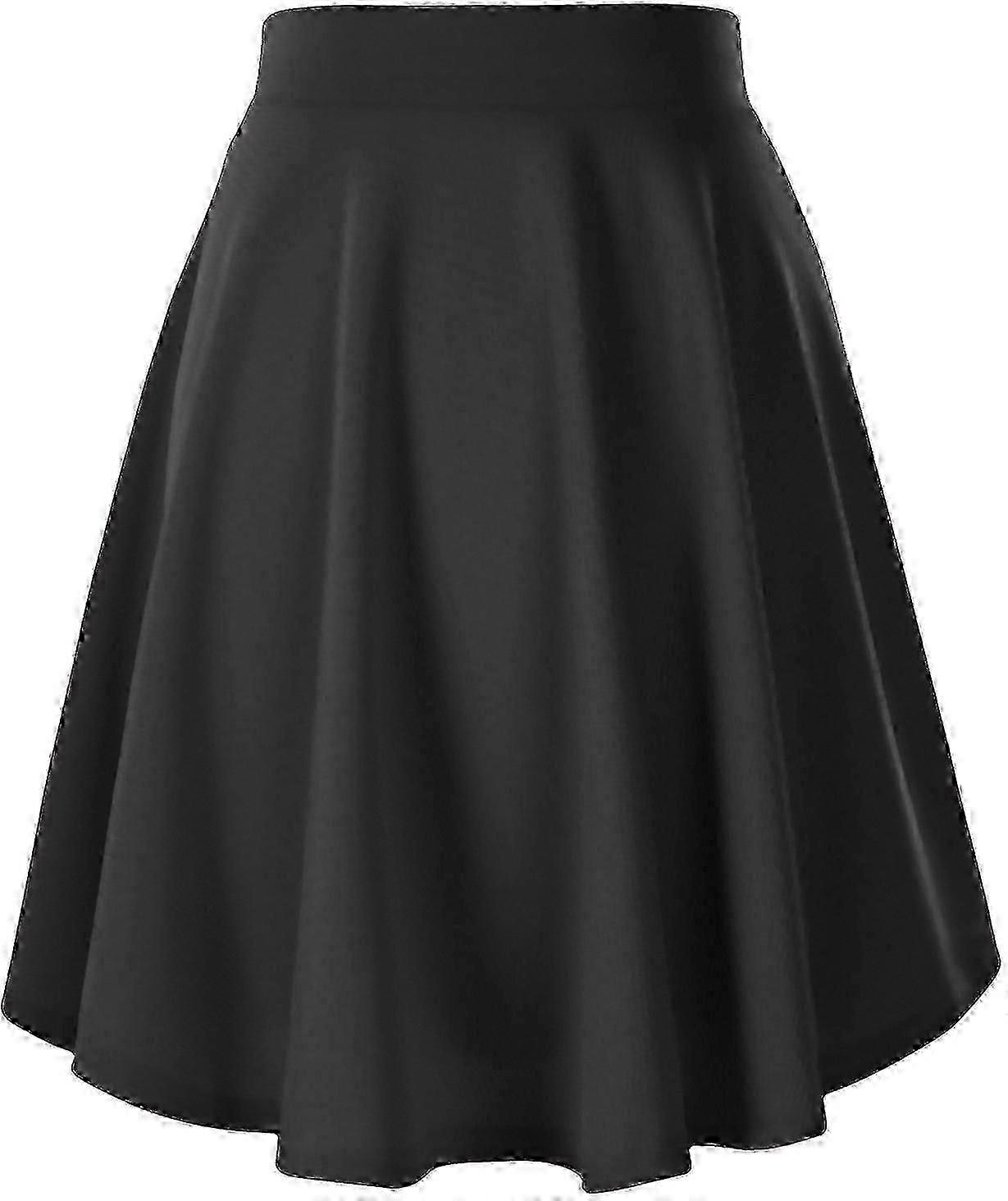 Minifalda skater básica, versátil, elástica, acampanada e informal para mujer