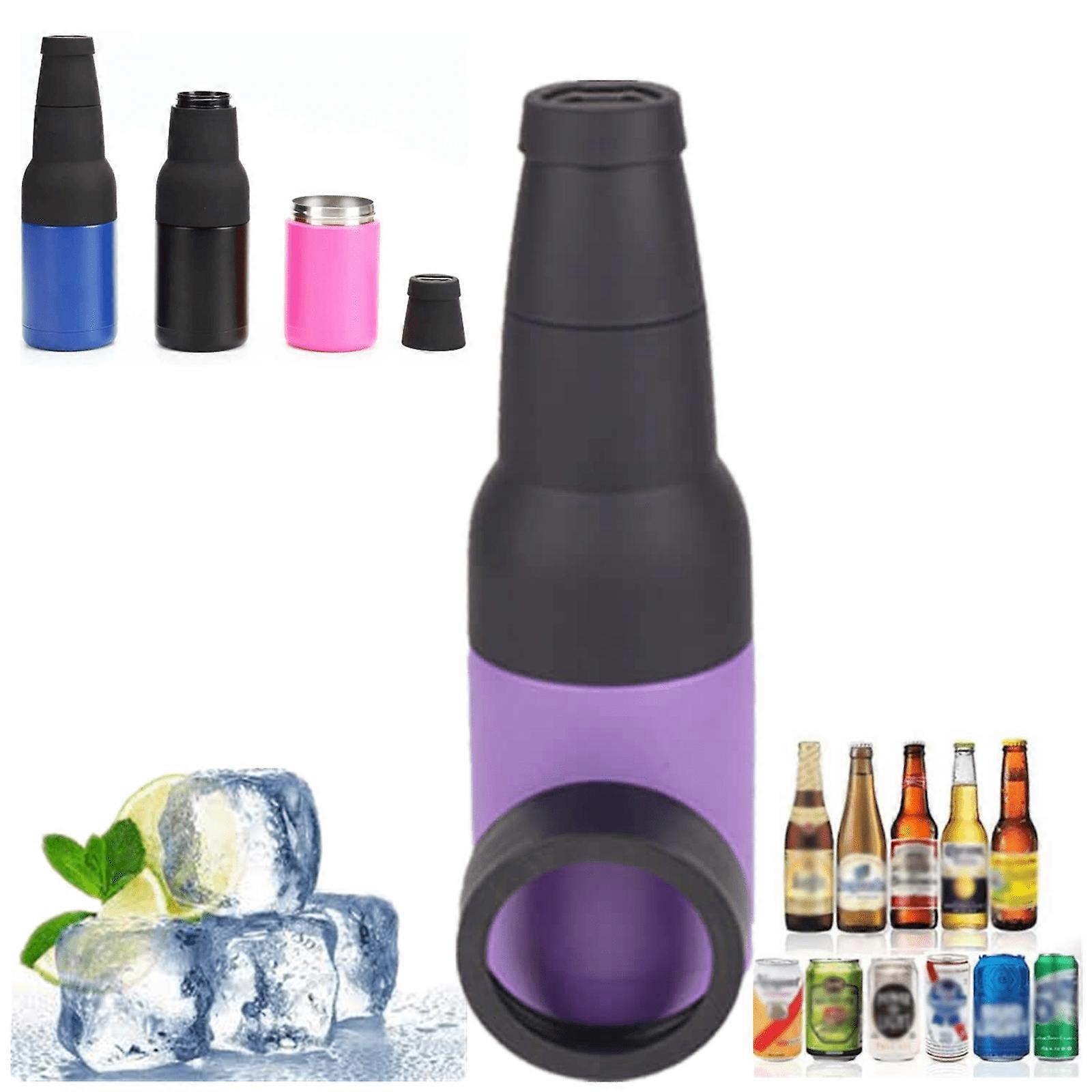 3 in 1 Can & Beer Bottle Insulator, Double Wall Stainless Steel Cooler with Opener, compatible with most cans