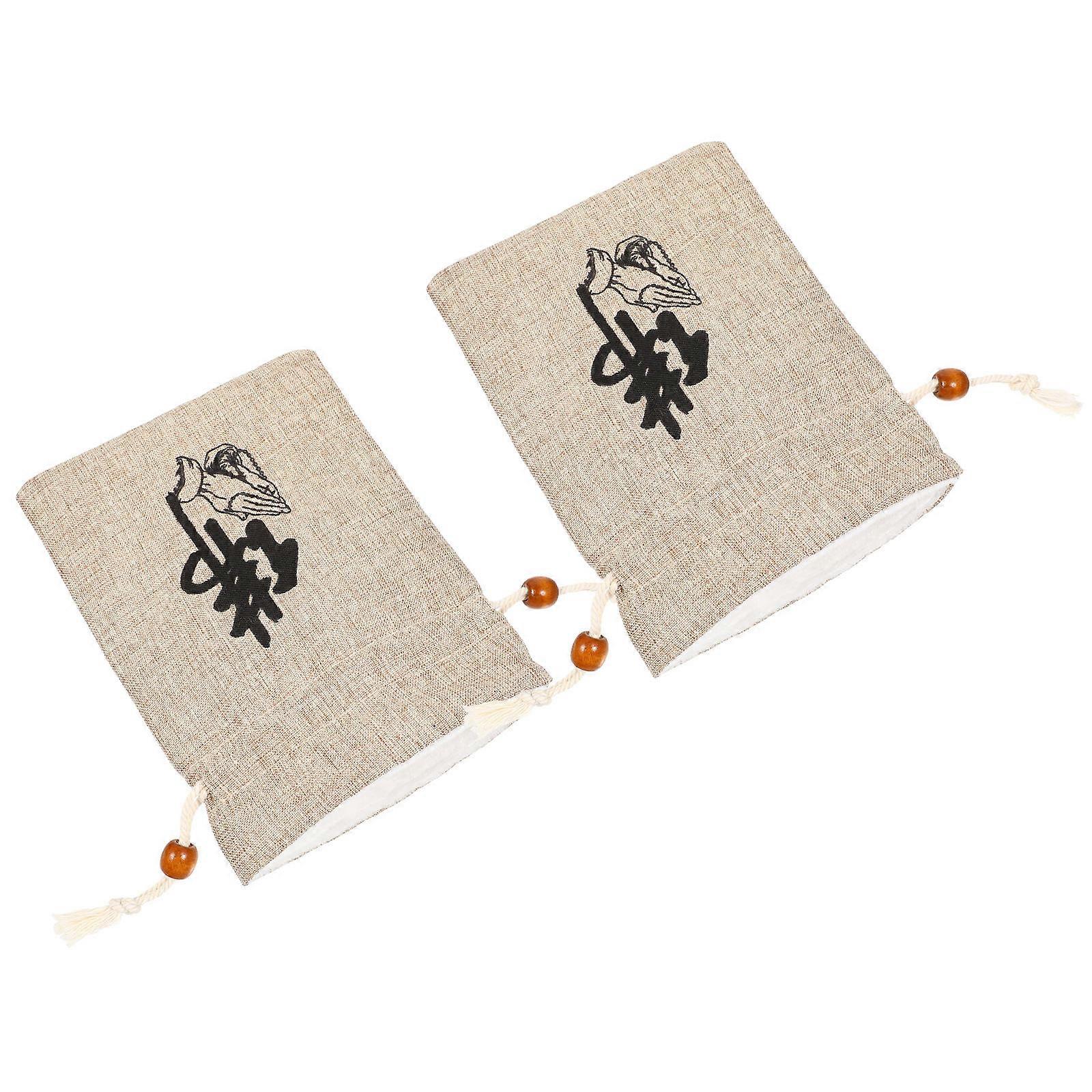 Vintage Cloth Pouches for Storage Use with Drawstring 2Pcs